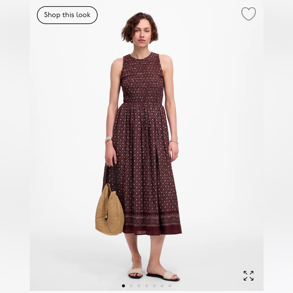 The Melody Smocked Midi Dress in Daisy Print by Madewell